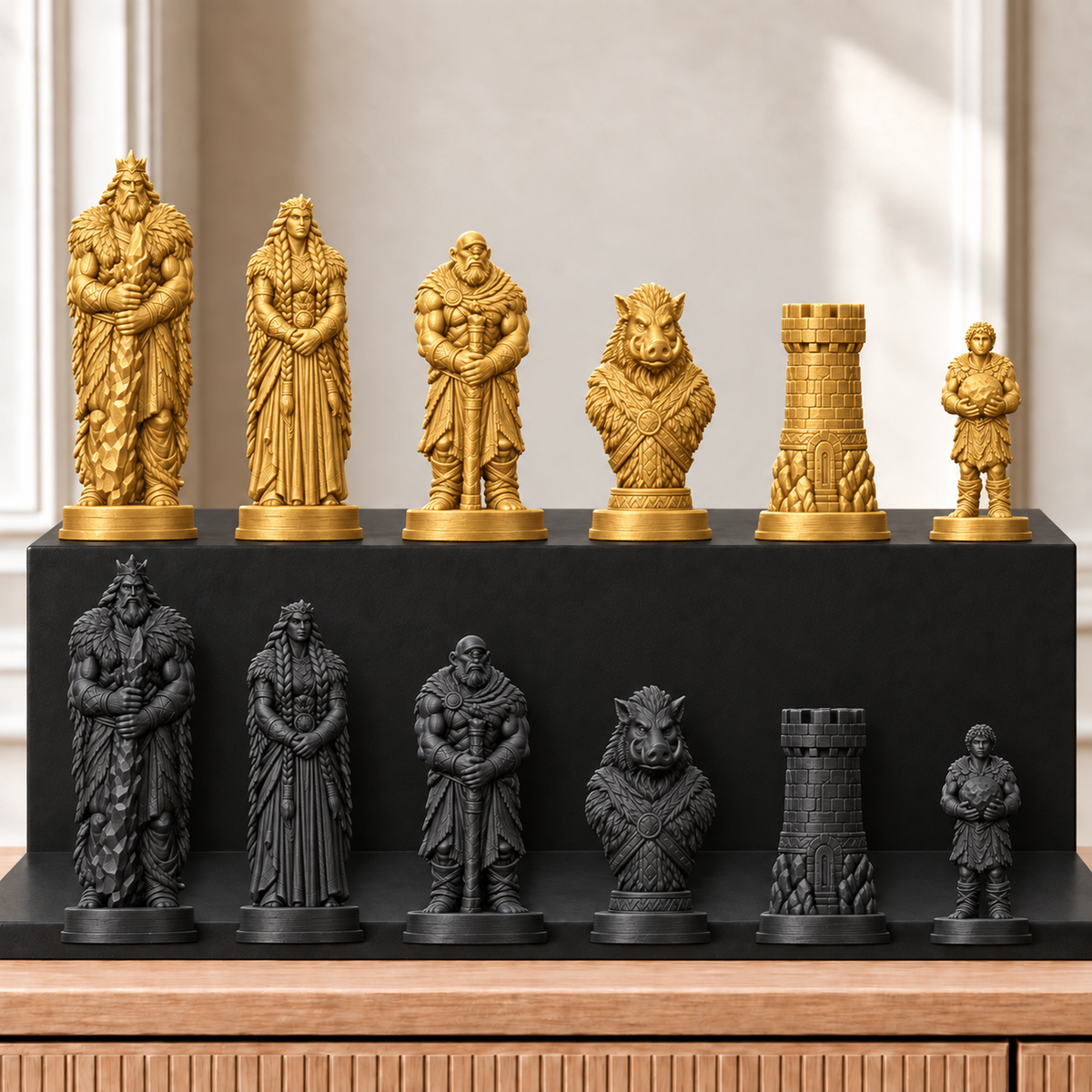 Riesen – thematisches Schachfigurenset mit 32 Figuren – Ansicht 5