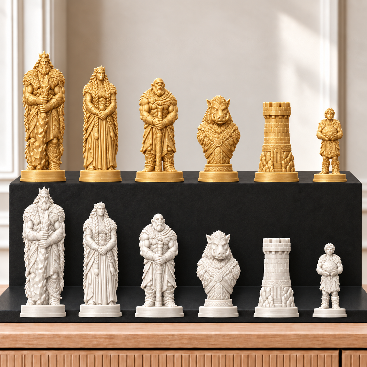 Riesen – thematisches Schachfigurenset mit 32 Figuren – Ansicht 6