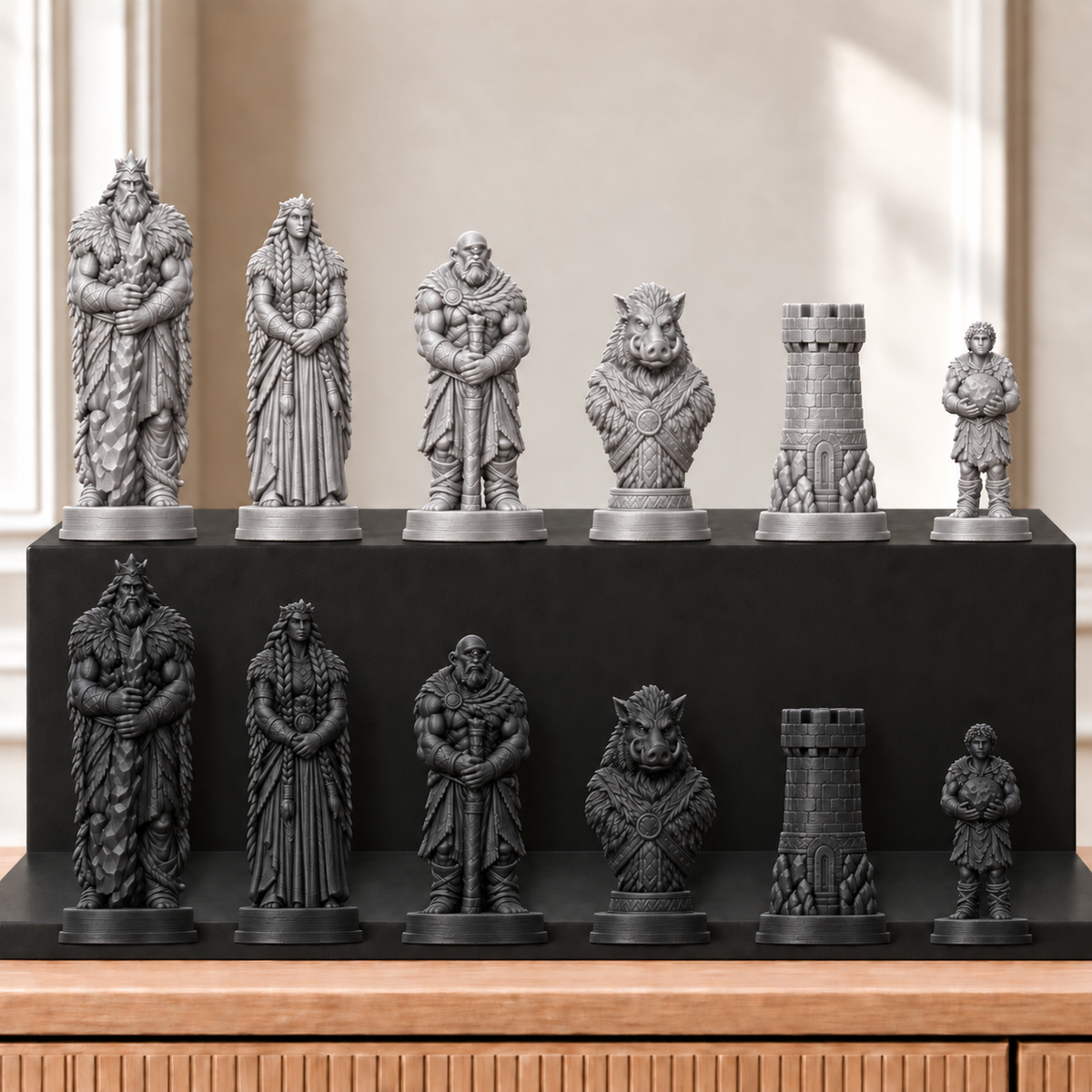 Riesen – thematisches Schachfigurenset mit 32 Figuren – Ansicht 8