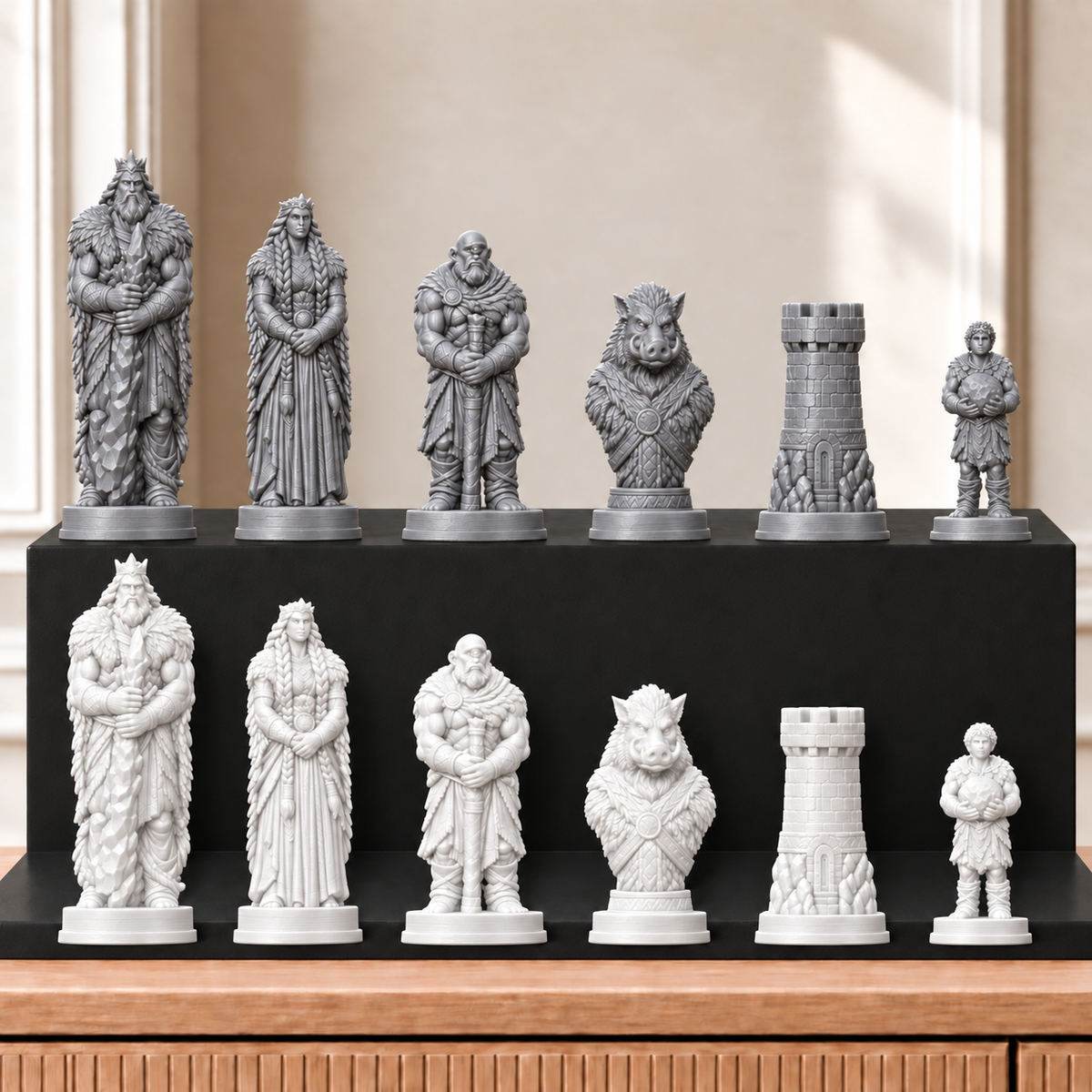 Riesen – thematisches Schachfigurenset mit 32 Figuren – Ansicht 9