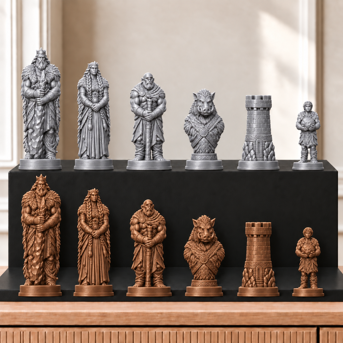 Riesen – thematisches Schachfigurenset mit 32 Figuren – Ansicht 10