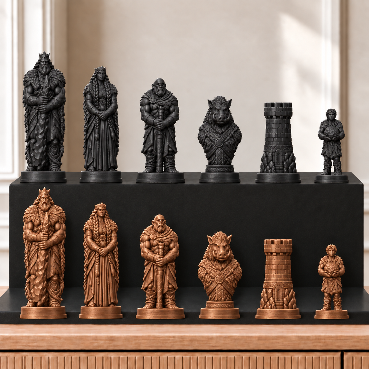 Riesen – thematisches Schachfigurenset mit 32 Figuren – Ansicht 12
