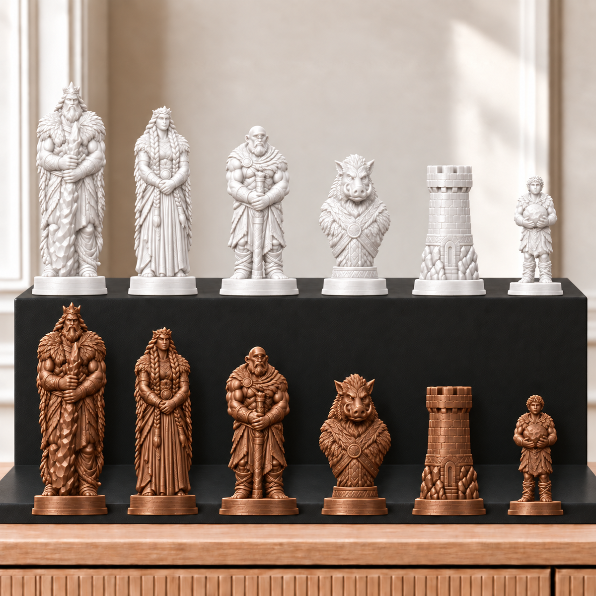 Riesen – thematisches Schachfigurenset mit 32 Figuren – Ansicht 13