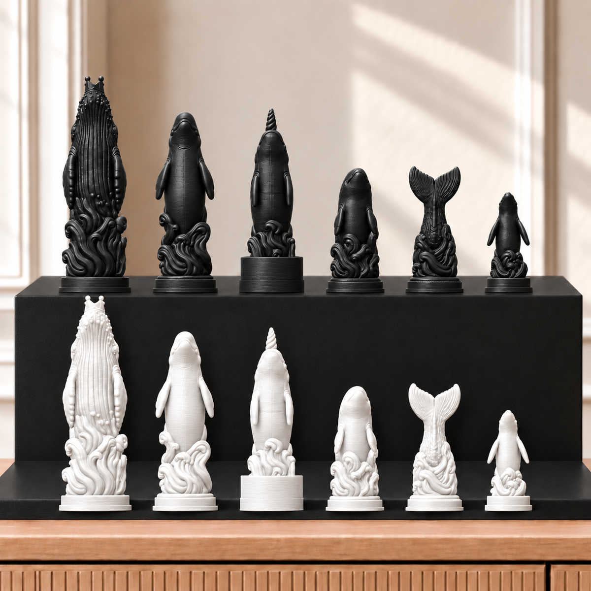 Wale – thematisches Schachfigurenset mit 32 Figuren – Ansicht 11