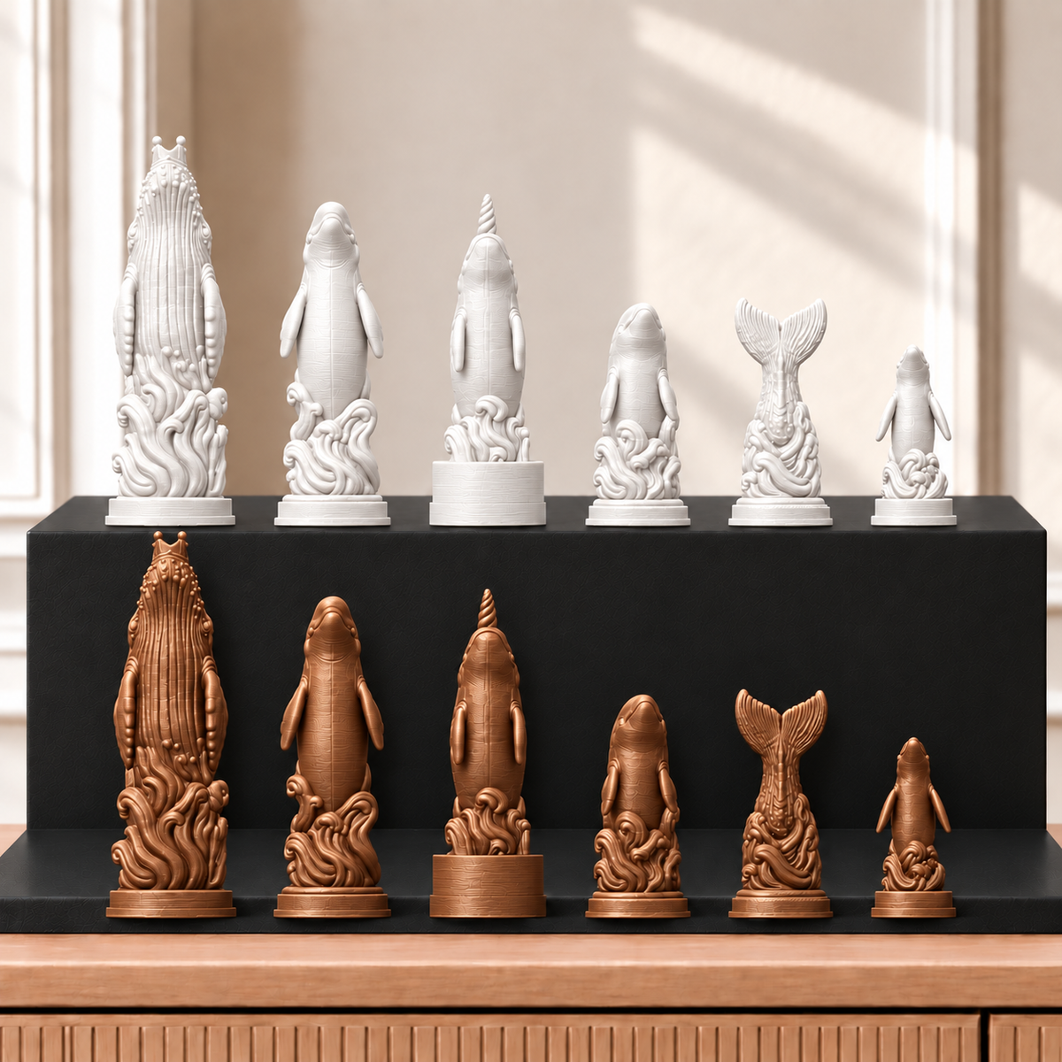 Wale – thematisches Schachfigurenset mit 32 Figuren – Ansicht 13