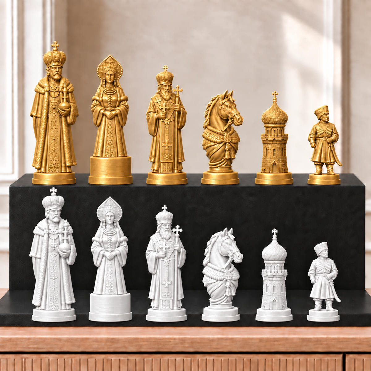 Zaren – thematisches Schachfigurenset mit 32 Figuren – Ansicht 6