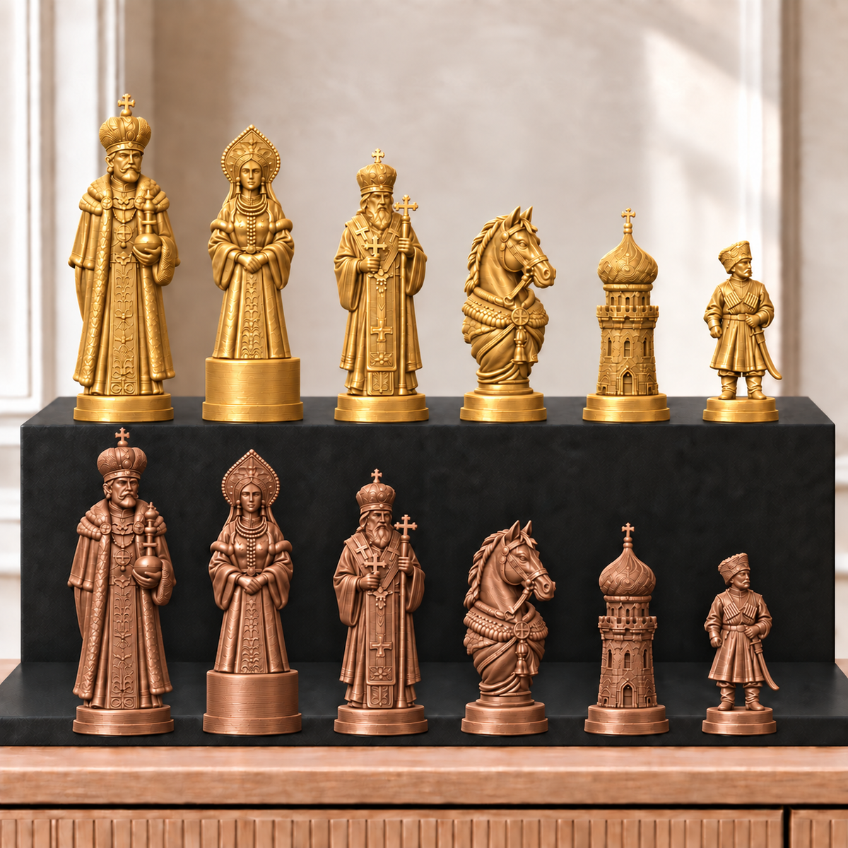 Zaren – thematisches Schachfigurenset mit 32 Figuren – Ansicht 7