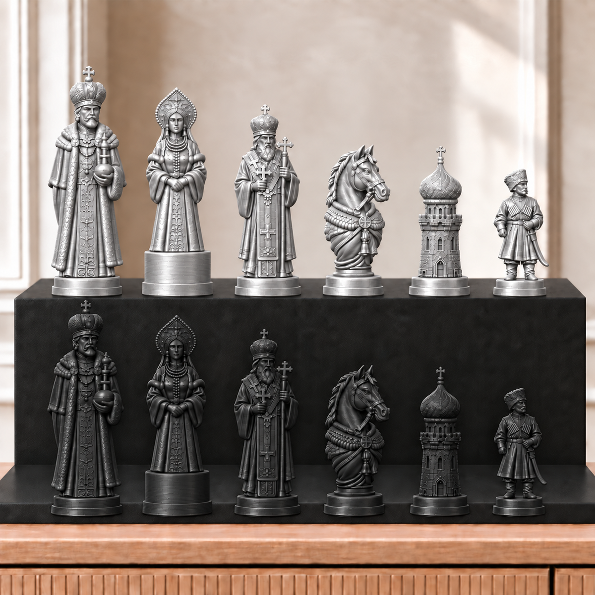 Zaren – thematisches Schachfigurenset mit 32 Figuren – Ansicht 8