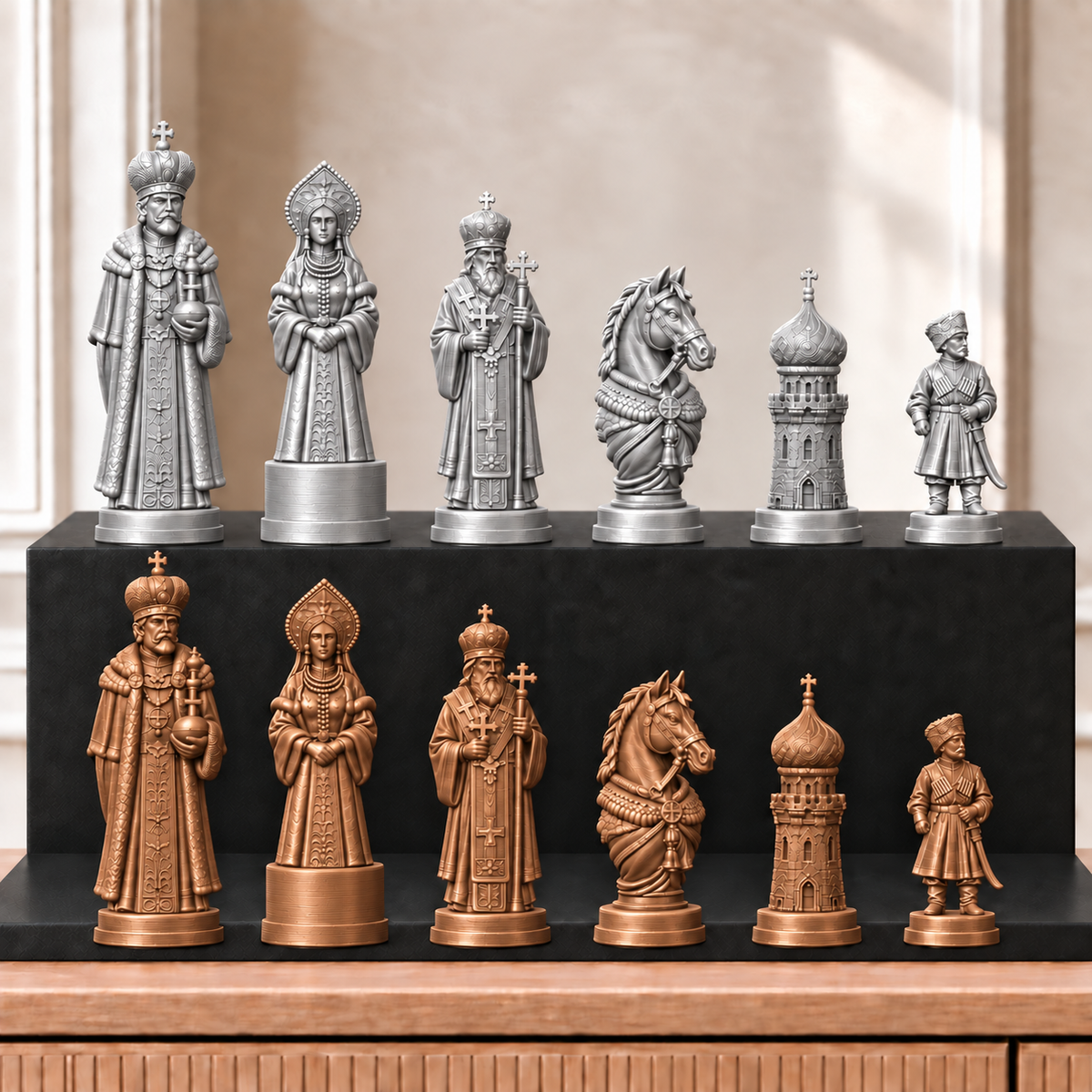 Zaren – thematisches Schachfigurenset mit 32 Figuren – Ansicht 10