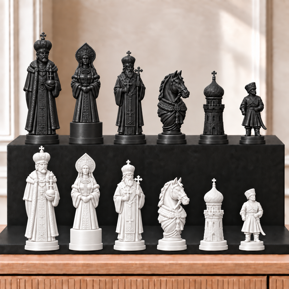 Zaren – thematisches Schachfigurenset mit 32 Figuren – Ansicht 11
