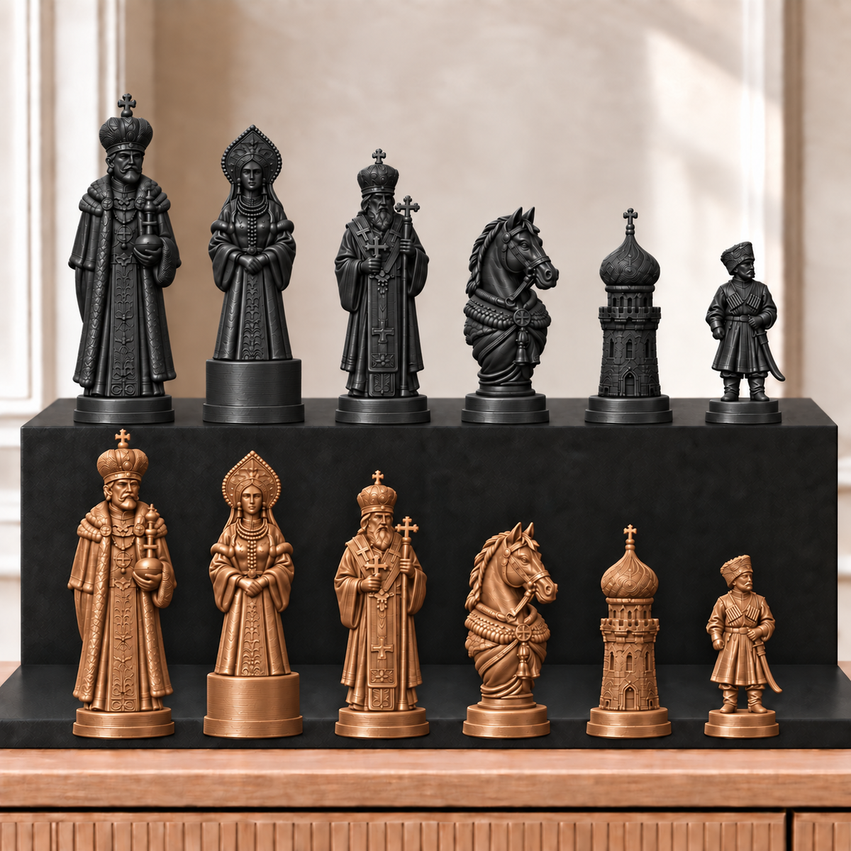 Zaren – thematisches Schachfigurenset mit 32 Figuren – Ansicht 12