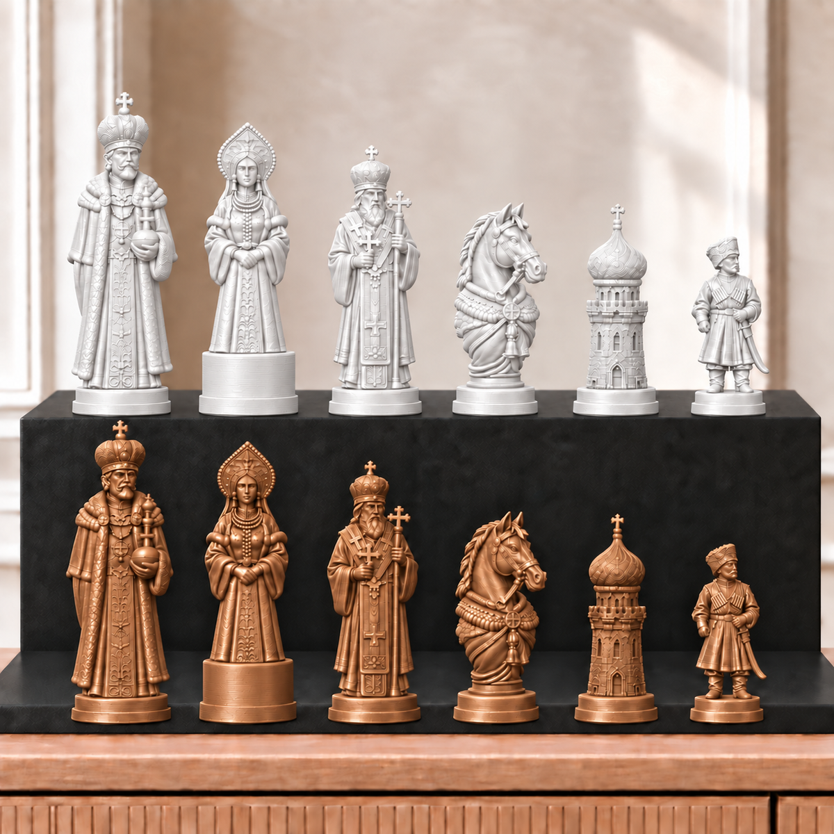 Zaren – thematisches Schachfigurenset mit 32 Figuren – Ansicht 13