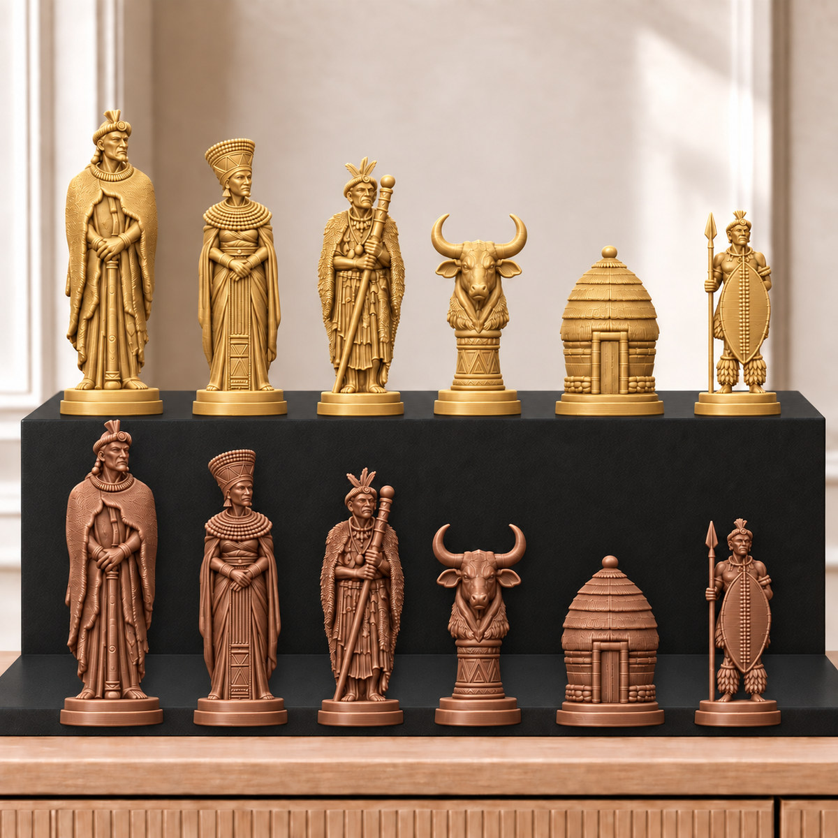 Zulu – thematisches Schachfigurenset mit 32 Figuren – Ansicht 7
