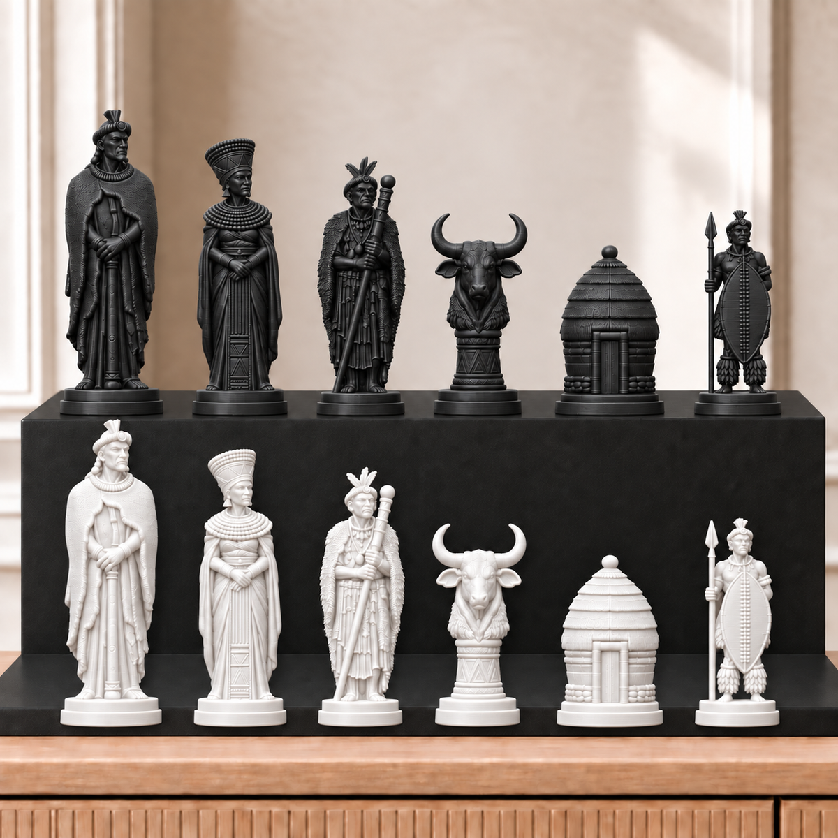 Zulu – thematisches Schachfigurenset mit 32 Figuren – Ansicht 11