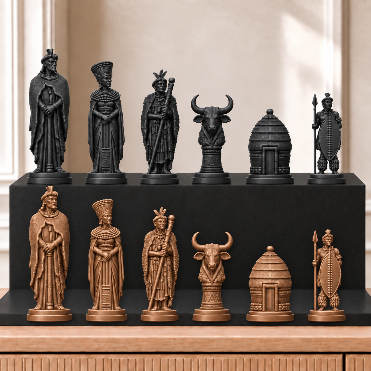 Zulu – thematisches Schachfigurenset mit 32 Figuren – Ansicht 12