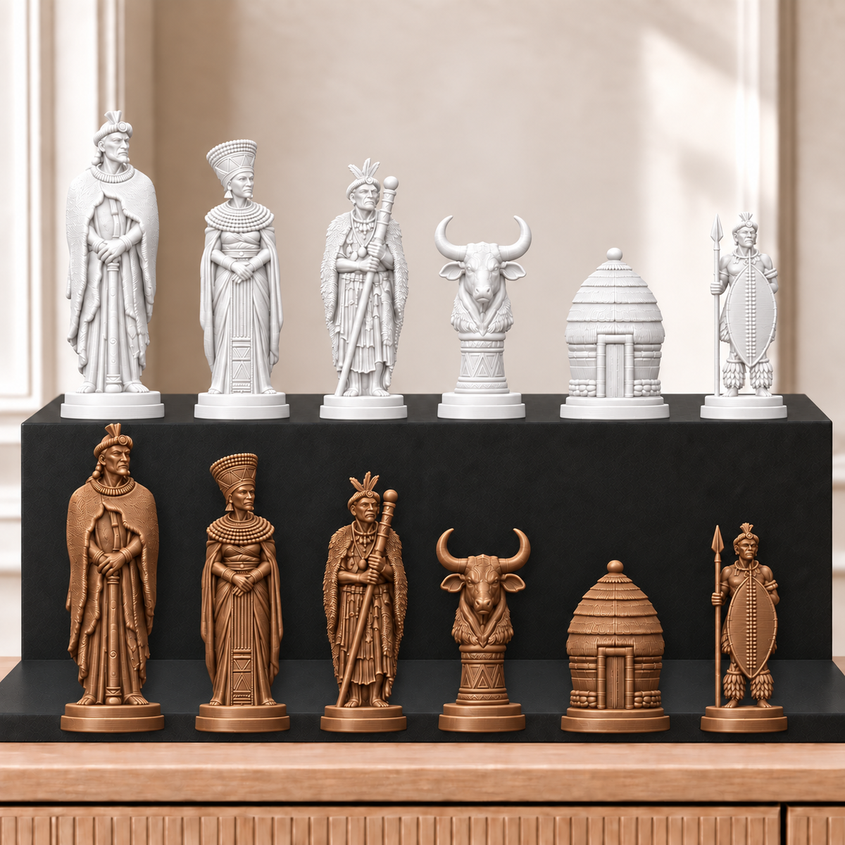 Zulu – thematisches Schachfigurenset mit 32 Figuren – Ansicht 13