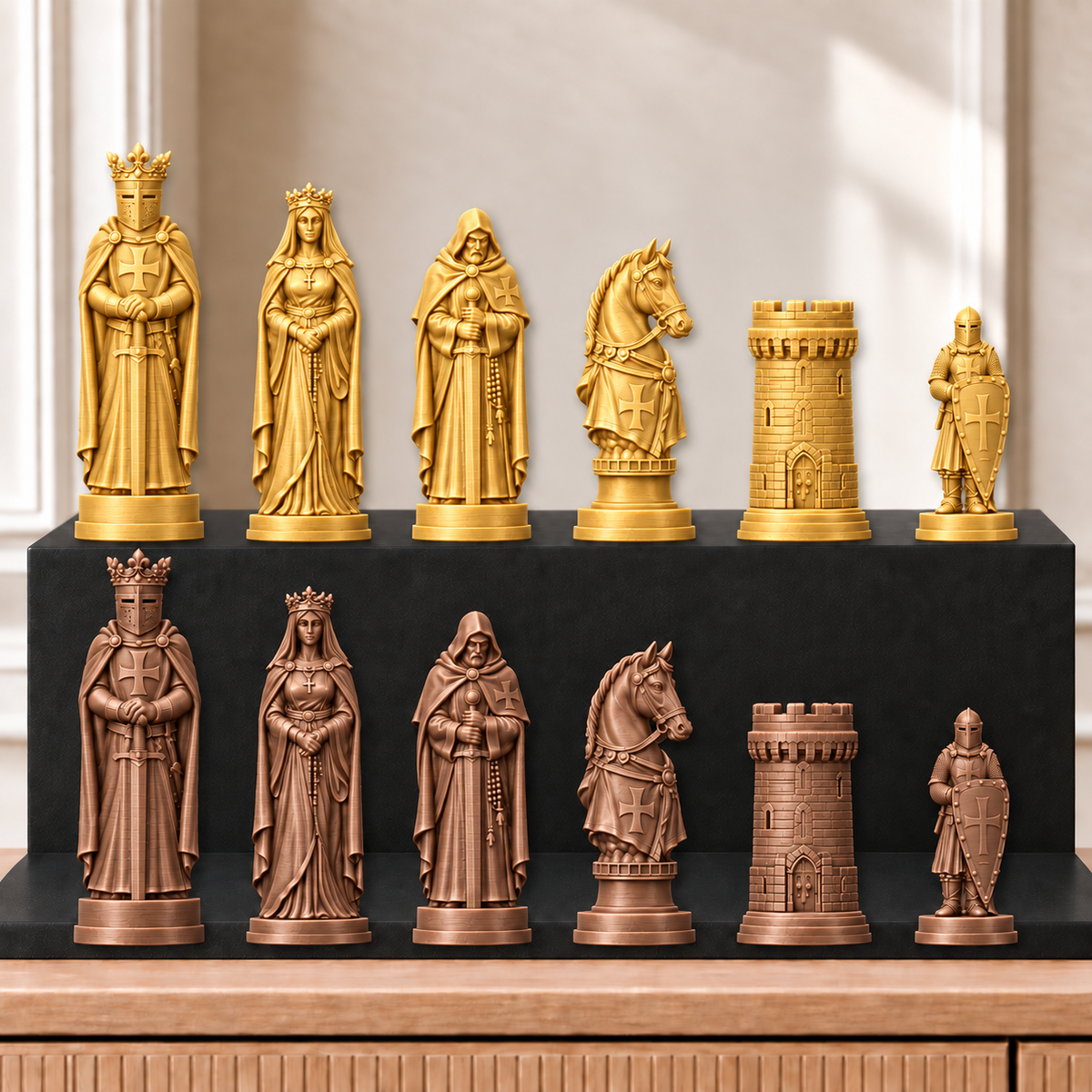Kreuzritter – thematisches Schachfigurenset mit 32 Figuren – Ansicht 7