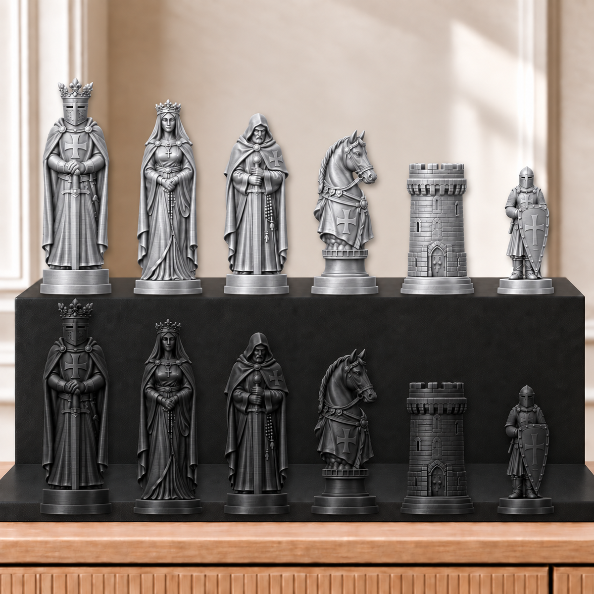 Kreuzritter – thematisches Schachfigurenset mit 32 Figuren – Ansicht 8