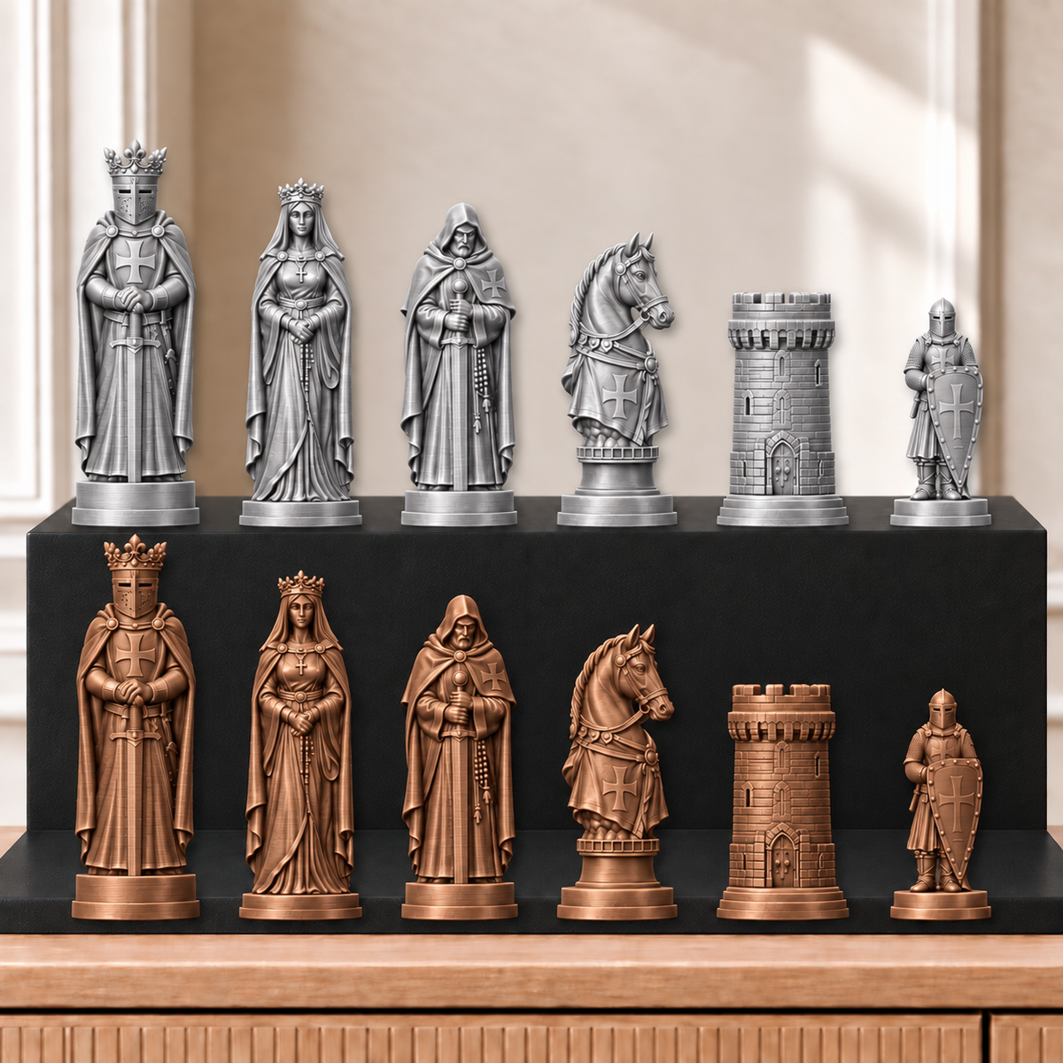 Kreuzritter – thematisches Schachfigurenset mit 32 Figuren – Ansicht 10