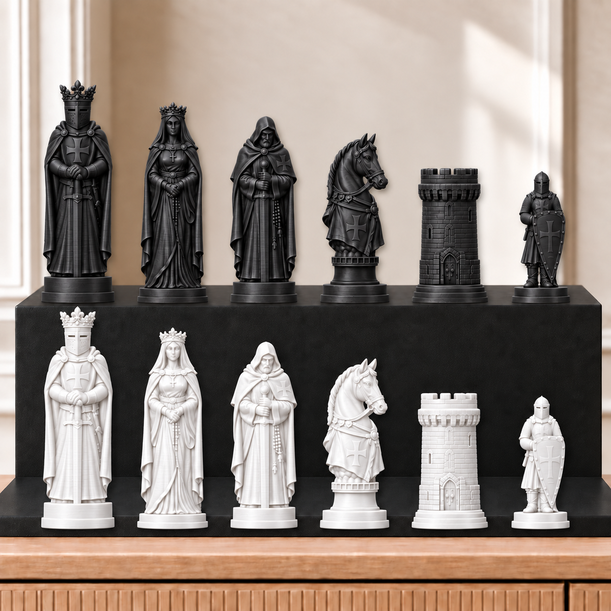 Kreuzritter – thematisches Schachfigurenset mit 32 Figuren – Ansicht 11