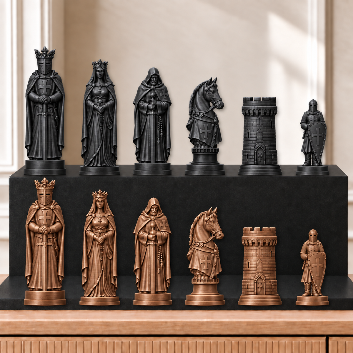 Kreuzritter – thematisches Schachfigurenset mit 32 Figuren – Ansicht 12