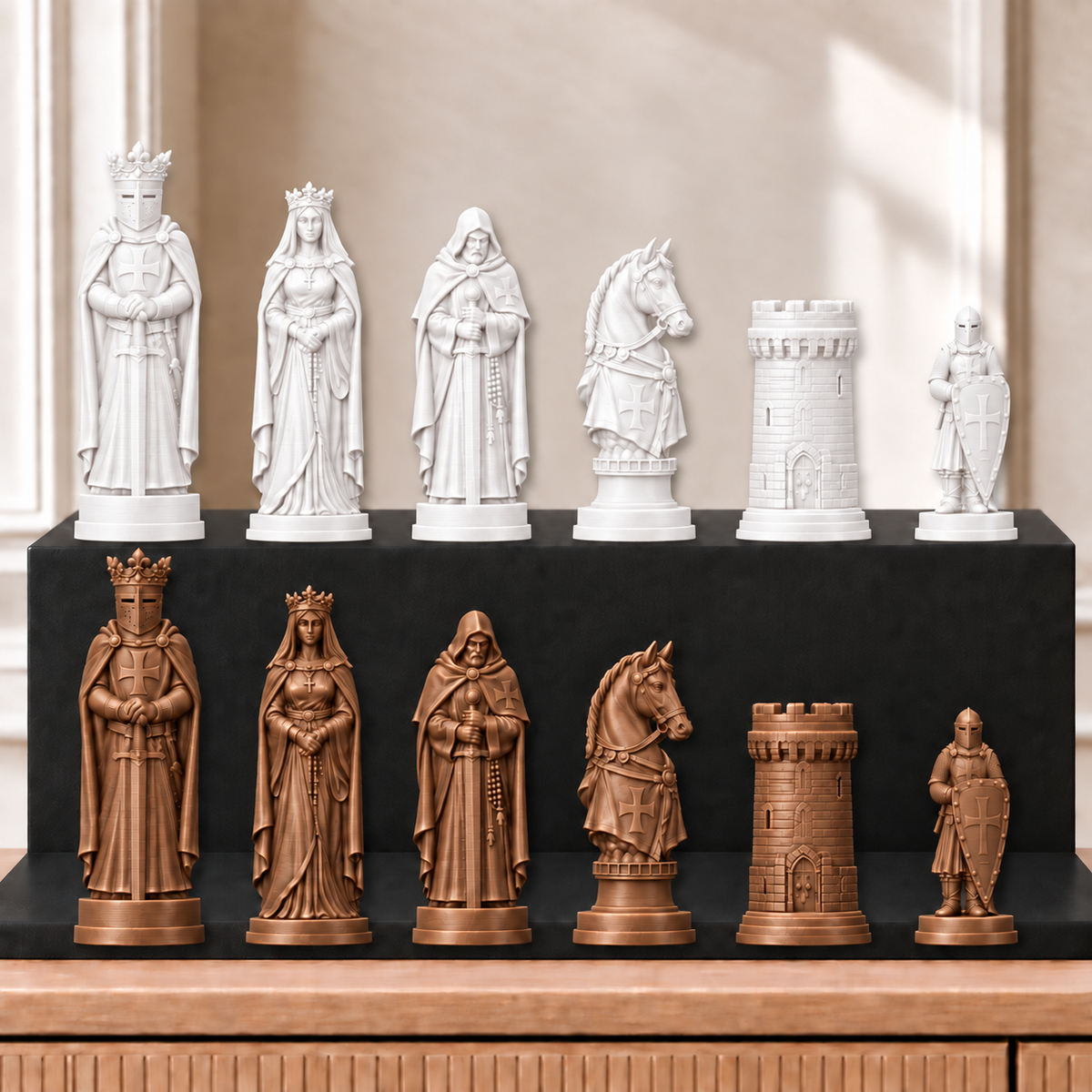 Kreuzritter – thematisches Schachfigurenset mit 32 Figuren – Ansicht 13