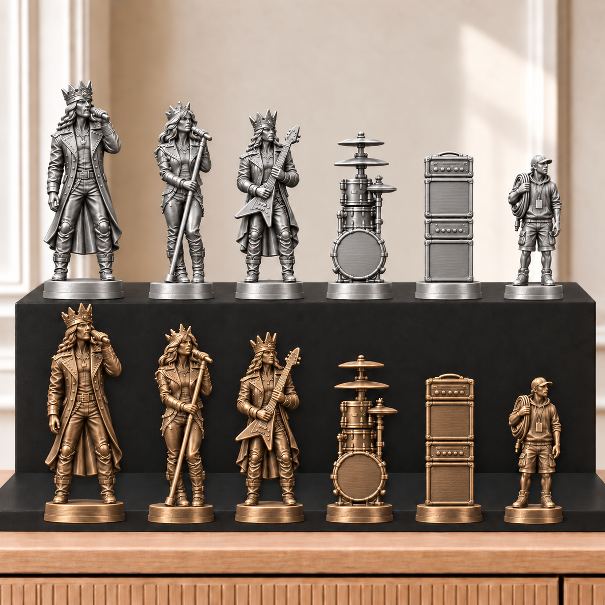 Rockband – thematisches Schachfigurenset mit 32 Figuren – Ansicht 3