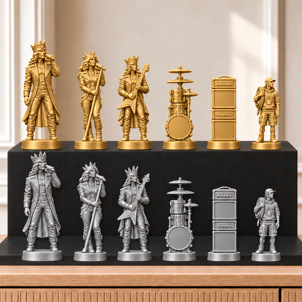 Rockband – thematisches Schachfigurenset mit 32 Figuren – Ansicht 4