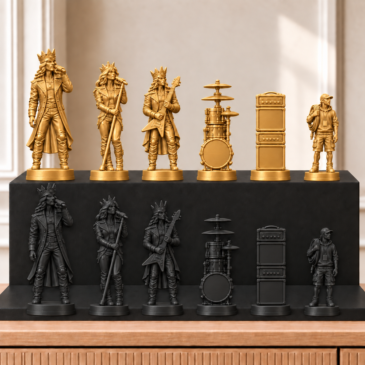 Rockband – thematisches Schachfigurenset mit 32 Figuren – Ansicht 5