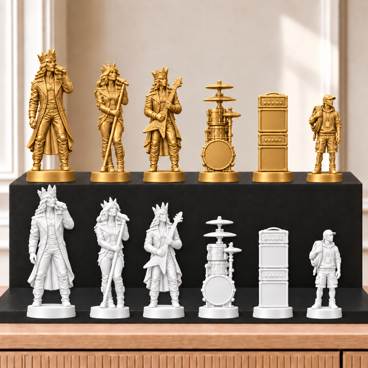 Rockband – thematisches Schachfigurenset mit 32 Figuren – Ansicht 6