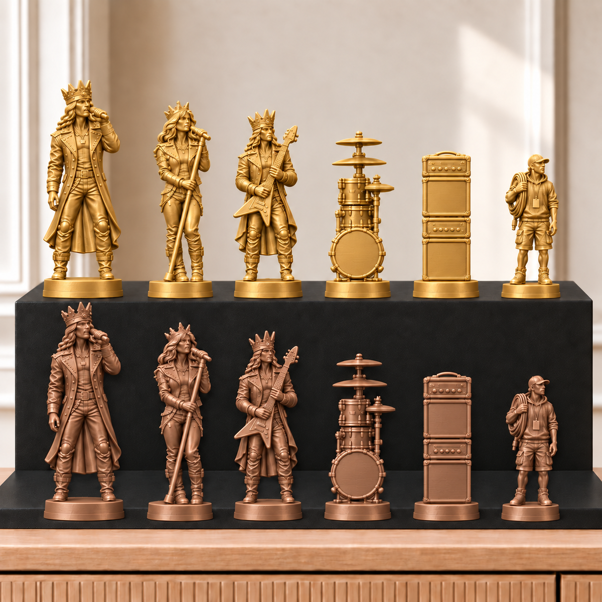 Rockband – thematisches Schachfigurenset mit 32 Figuren – Ansicht 7