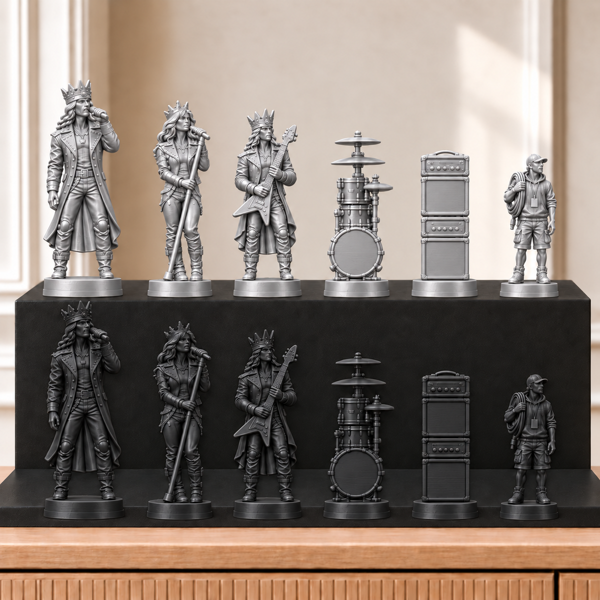 Rockband – thematisches Schachfigurenset mit 32 Figuren – Ansicht 8