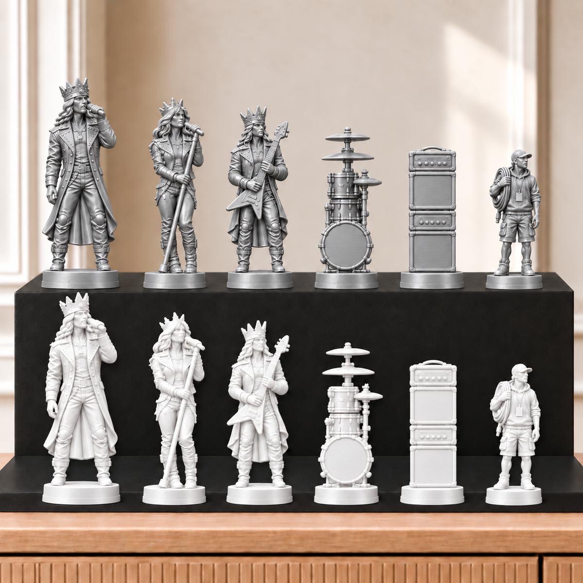 Rockband – thematisches Schachfigurenset mit 32 Figuren – Ansicht 9