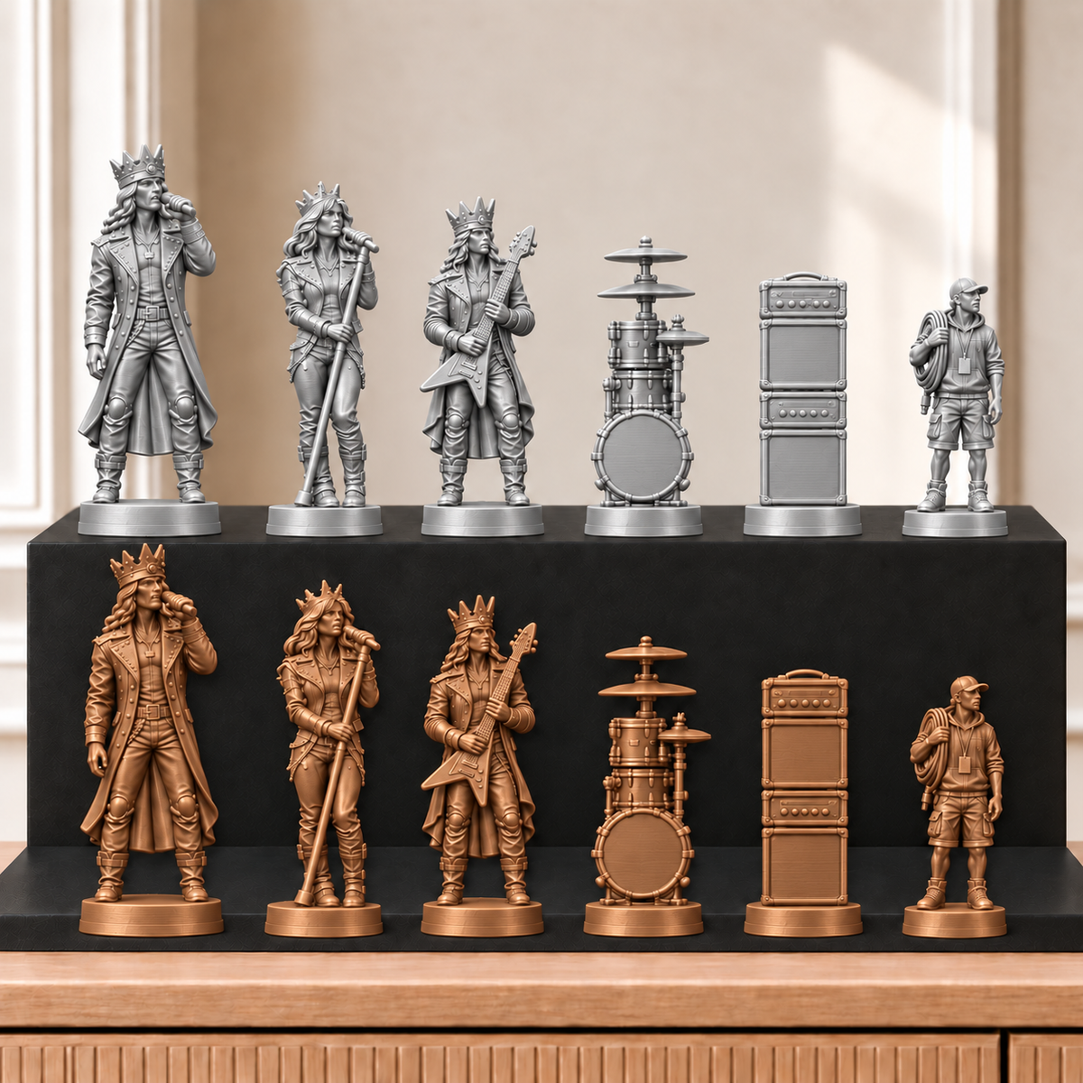 Rockband – thematisches Schachfigurenset mit 32 Figuren – Ansicht 10