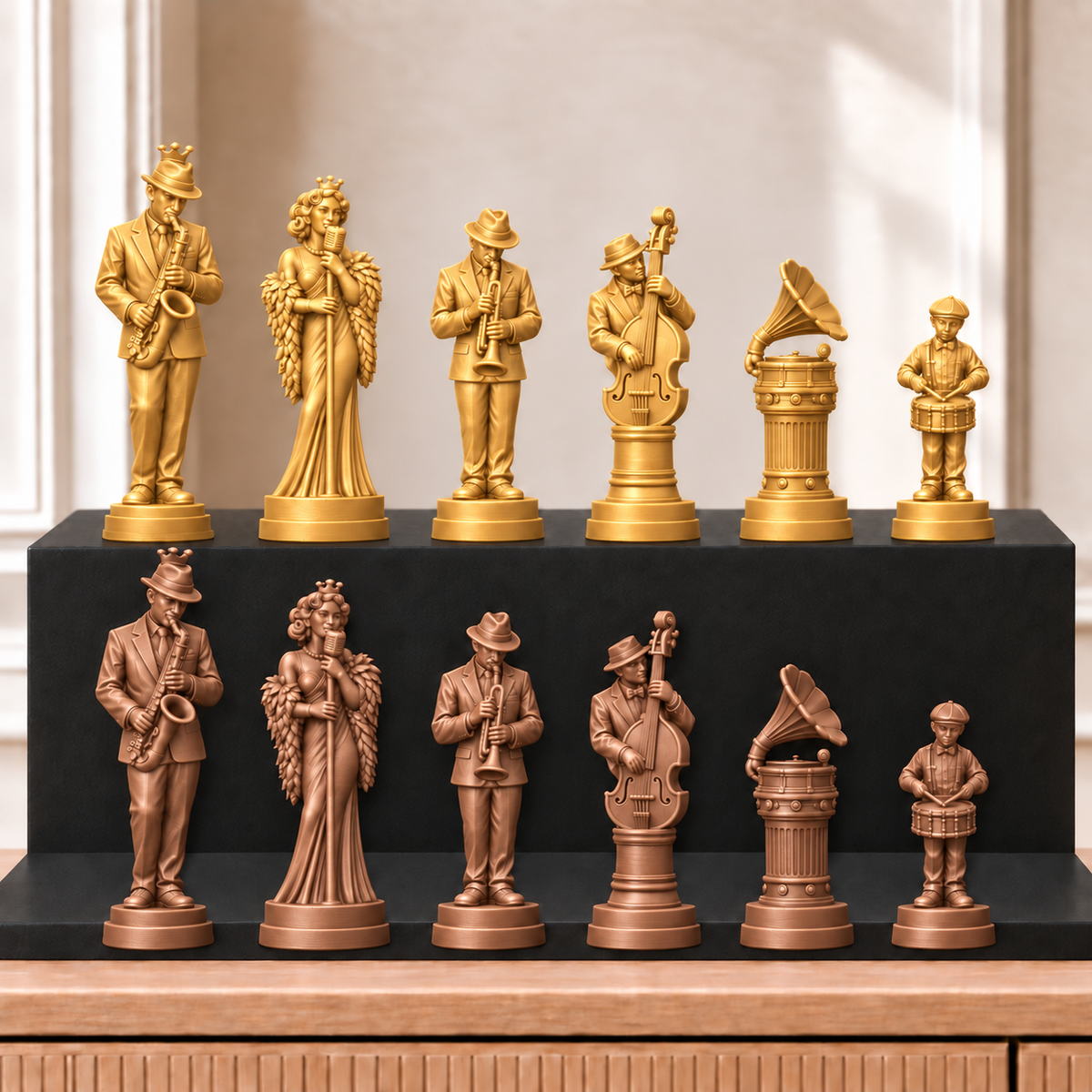 Jazz – thematisches Schachfigurenset mit 32 Figuren – Ansicht 7