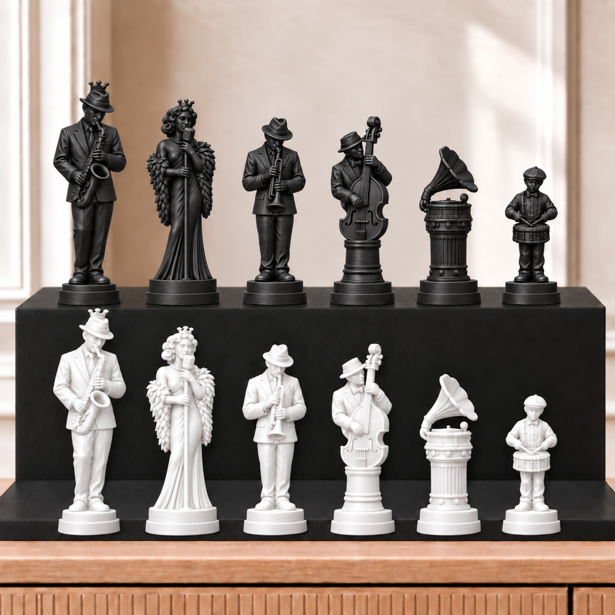 Jazz – thematisches Schachfigurenset mit 32 Figuren – Ansicht 11