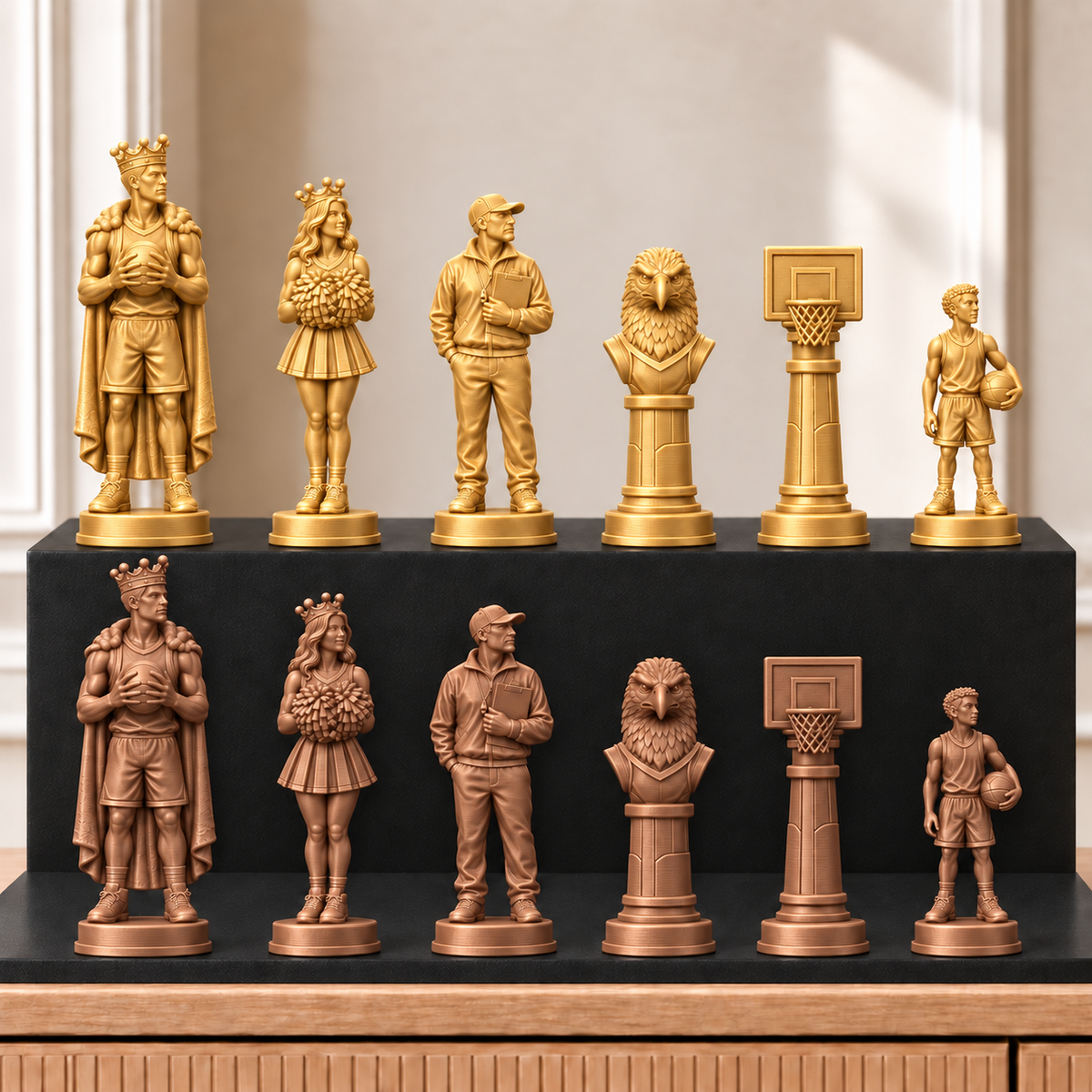 Basketball – thematisches Schachfigurenset mit 32 Figuren – Ansicht 7