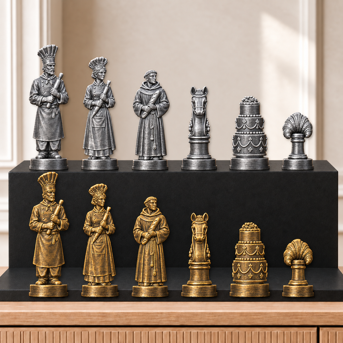 Bäcker – thematisches Schachfigurenset mit 32 Figuren – Ansicht 2