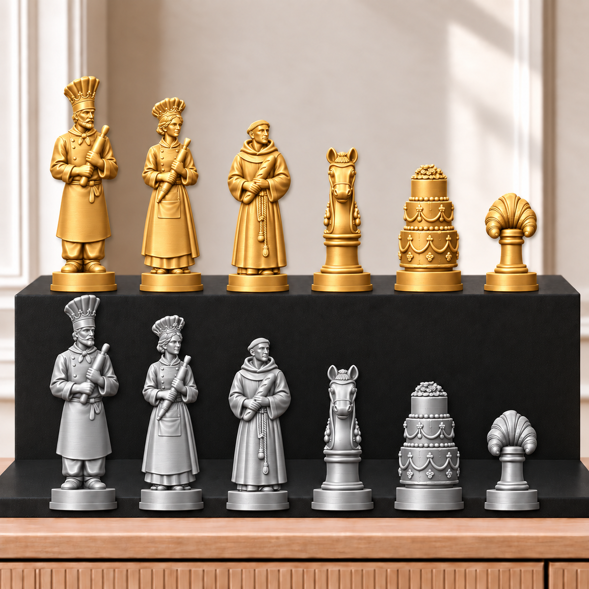 Bäcker – thematisches Schachfigurenset mit 32 Figuren – Ansicht 4
