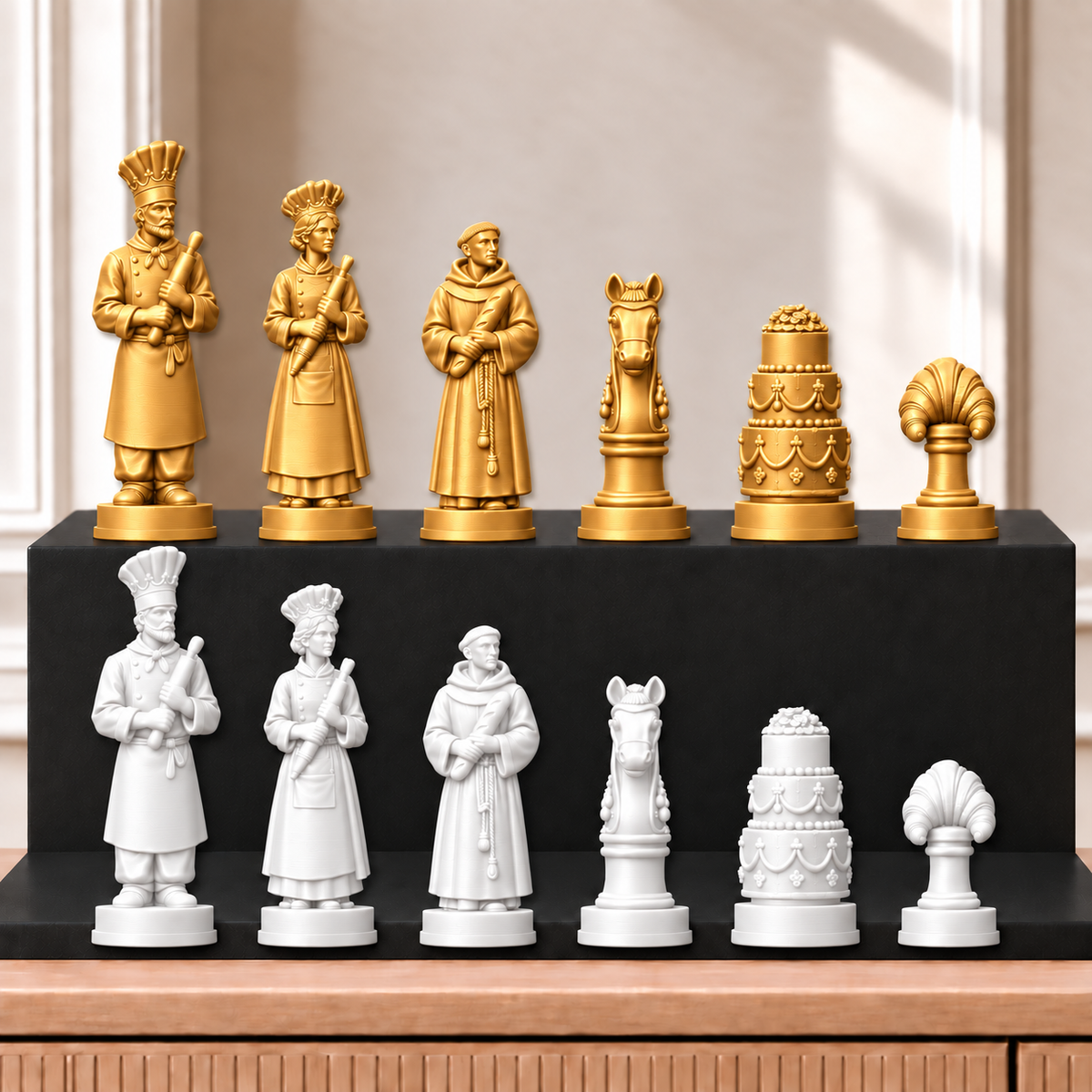 Bäcker – thematisches Schachfigurenset mit 32 Figuren – Ansicht 6