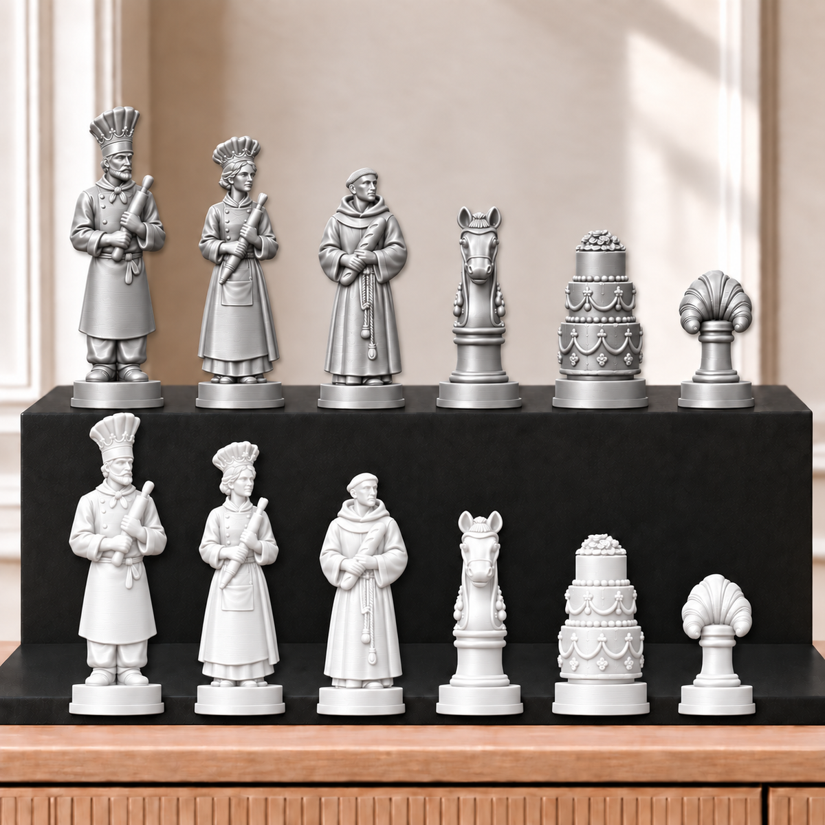 Bäcker – thematisches Schachfigurenset mit 32 Figuren – Ansicht 9