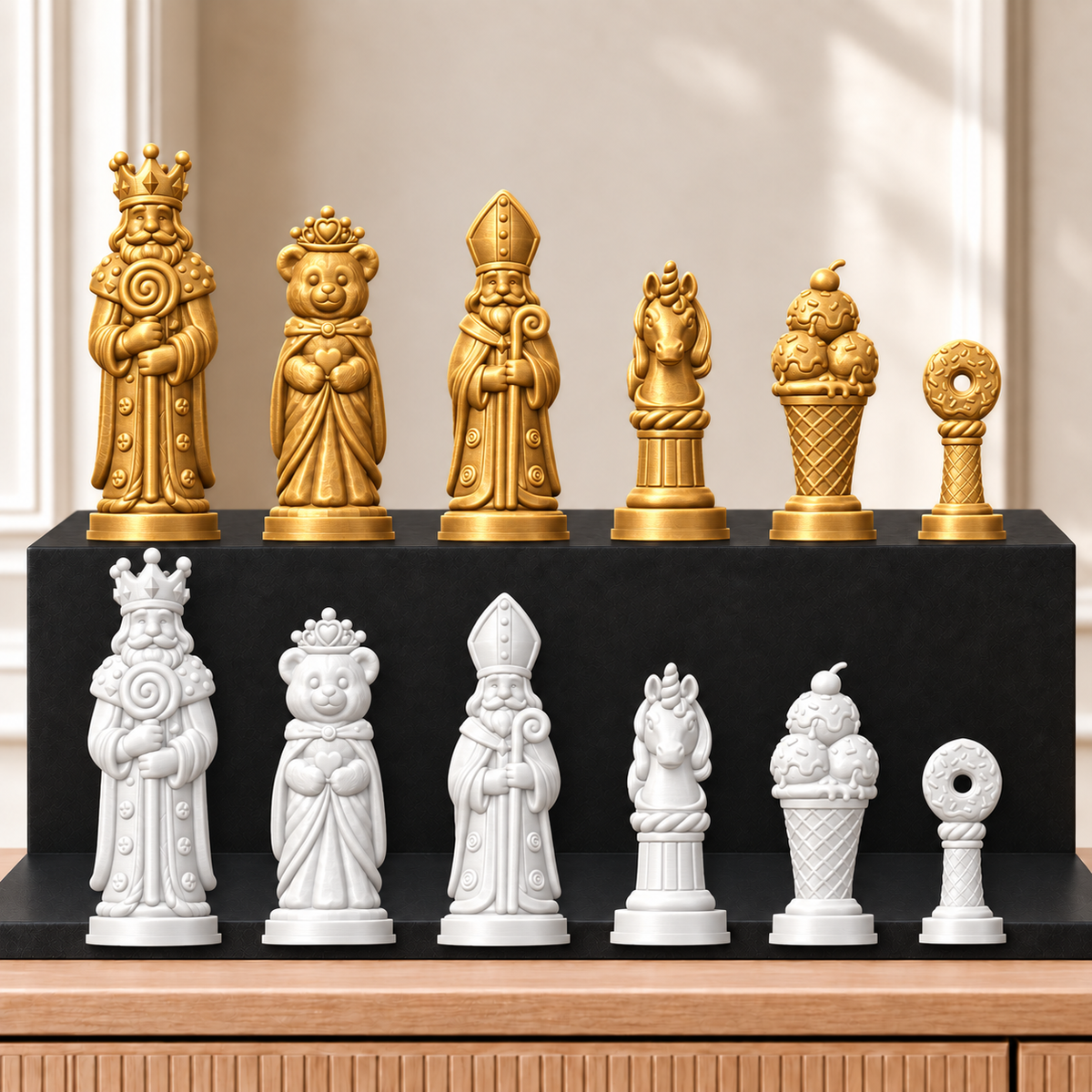 Süßigkeiten – thematisches Schachfigurenset mit 32 Figuren – Ansicht 6