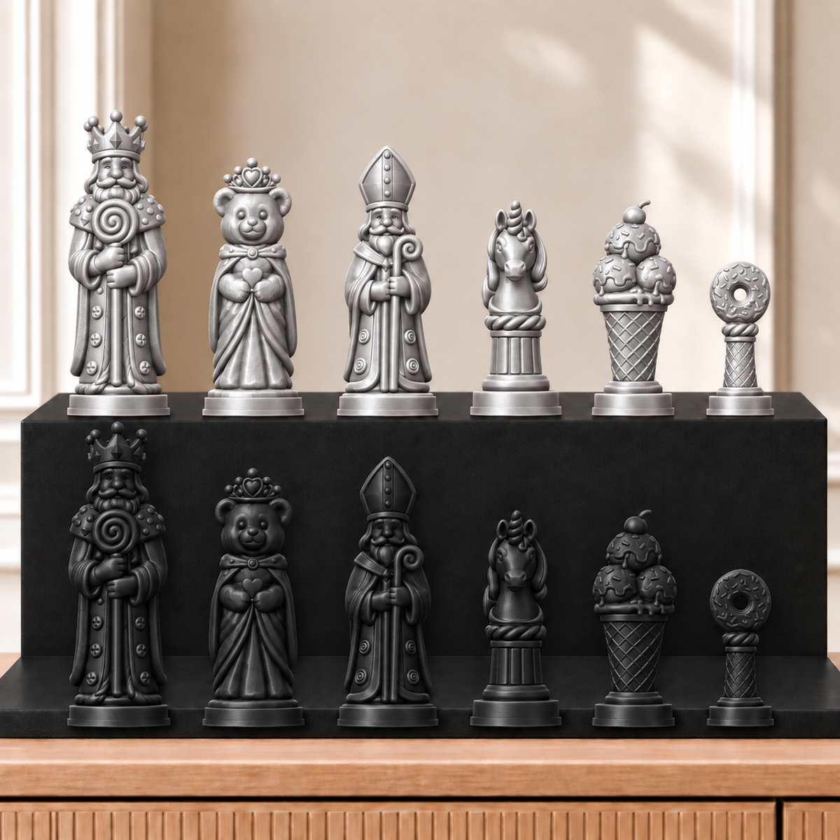 Süßigkeiten – thematisches Schachfigurenset mit 32 Figuren – Ansicht 8