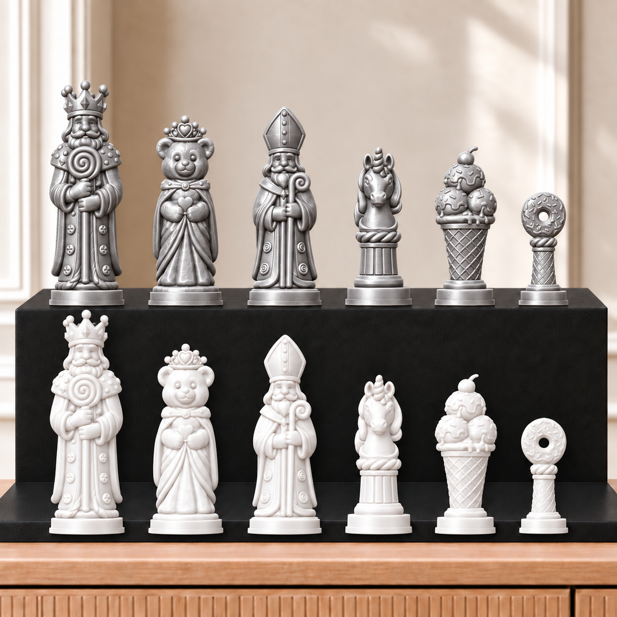 Süßigkeiten – thematisches Schachfigurenset mit 32 Figuren – Ansicht 9