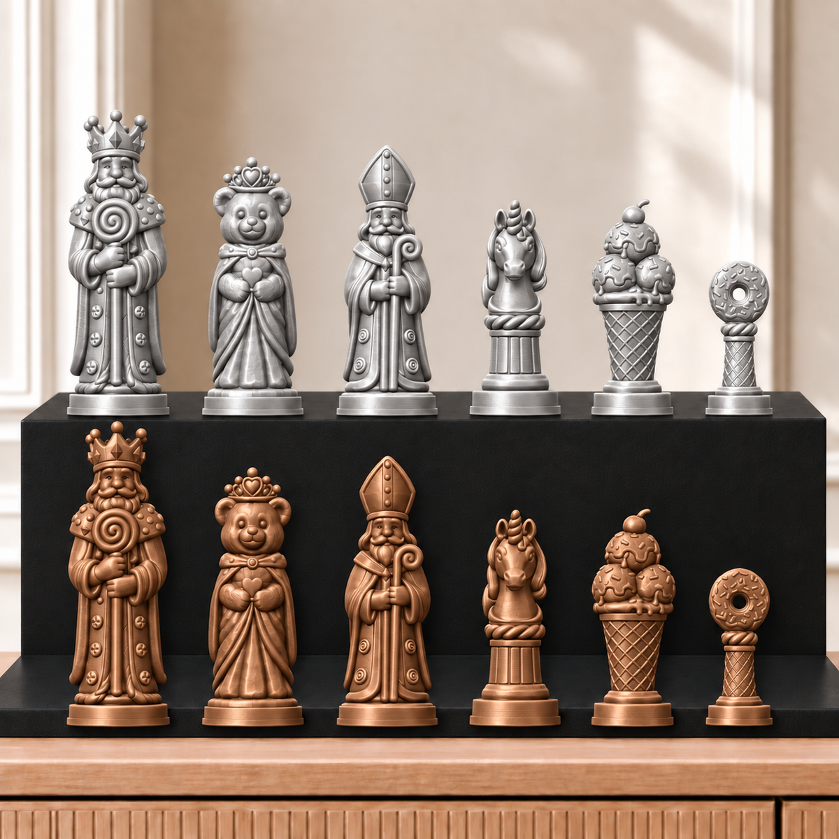 Süßigkeiten – thematisches Schachfigurenset mit 32 Figuren – Ansicht 10