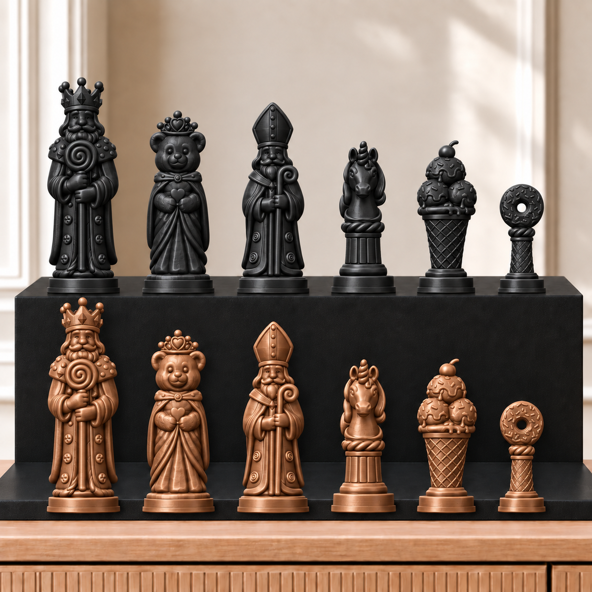 Süßigkeiten – thematisches Schachfigurenset mit 32 Figuren – Ansicht 12