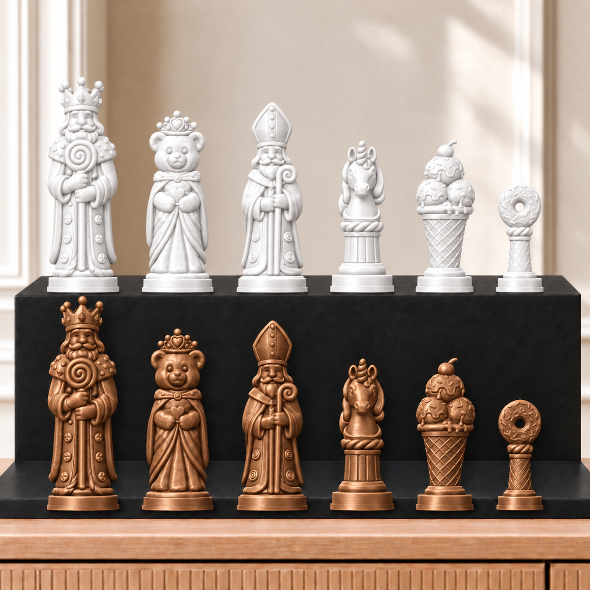 Süßigkeiten – thematisches Schachfigurenset mit 32 Figuren – Ansicht 13