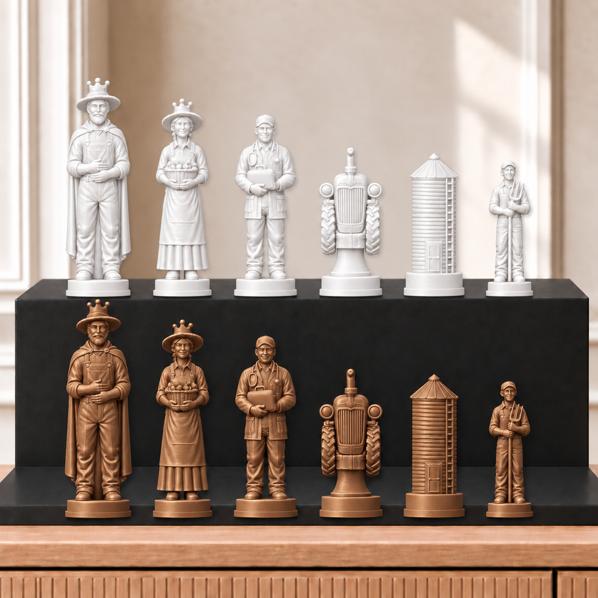 Traktoren – thematisches Schachfigurenset mit 32 Figuren – Ansicht 13