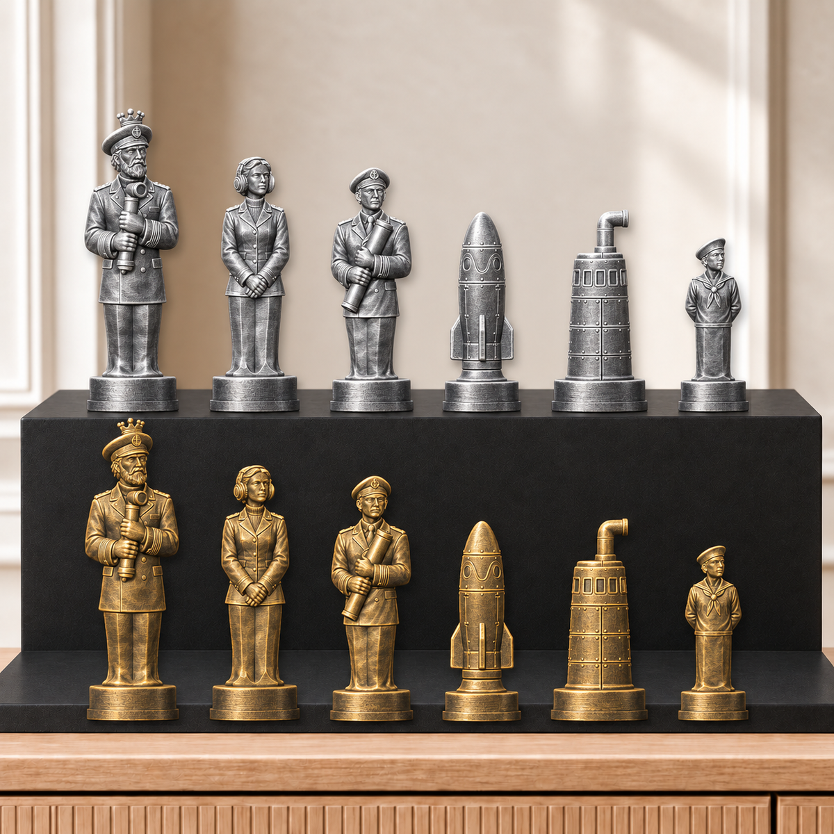 U-Boote – thematisches Schachfigurenset mit 32 Figuren – Ansicht 2