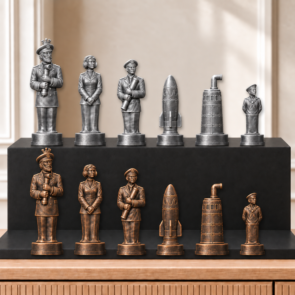 U-Boote – thematisches Schachfigurenset mit 32 Figuren – Ansicht 3